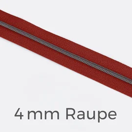 Reißverschluss Meterware Metallisiert Gunmetal 4mm Rost D45