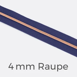 Reißverschluss Meterware Metallisiert Kupfer 4mm Dunkles Flieder D321