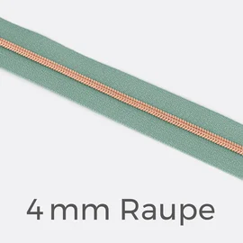 Reißverschluss Meterware Metallisiert Kupfer 4mm Mint D250