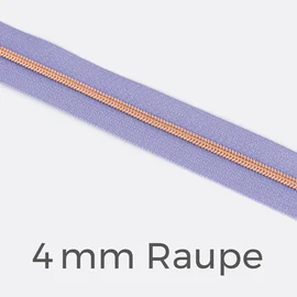 Reißverschluss Meterware Metallisiert Kupfer 4mm Helles Flieder D268