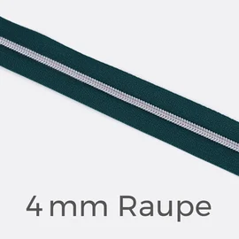 Reißverschluss Meterware Metallisiert Silber 4mm Petrol D103