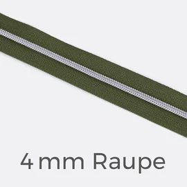 Reißverschluss Meterware Metallisiert Silber 4mm Army D170