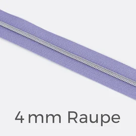 Reißverschluss Meterware Metallisiert Silber 4mm Helles Flieder D268