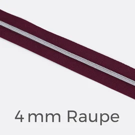 Reißverschluss Meterware Silber Metallisiert 4mm Helle Beere D525