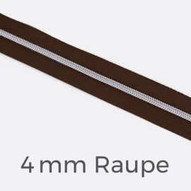 Reißverschluss Meterware Metallisiert Silber 4mm Dunkelbraun D568