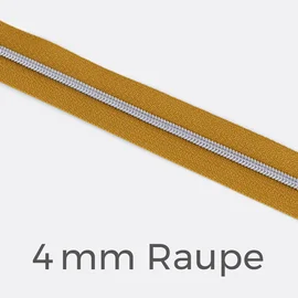 Reißverschluss Meterware Metallisiert Silber 4mm Senf D846