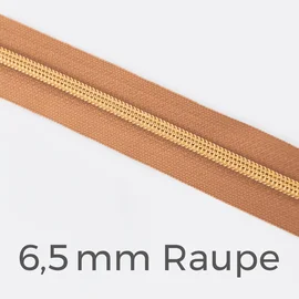 Reißverschluss Meterware Metallisiert Gold 6,5mm Apricot D114