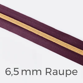 Reißverschluss Meterware Metallisiert Gold 6,5mm Beere D230