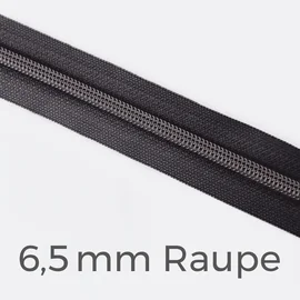 Reißverschluss Meterware Metallisiert Gunmetal 6,5mm Anthrazit B39