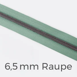 Reißverschluss Meterware Metallisiert Gunmetal 6,5mm Mint D250