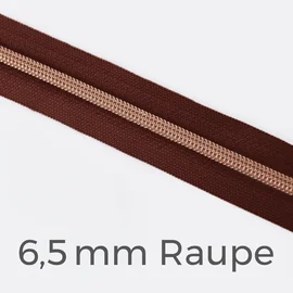 Reißverschluss Meterware Metallisiert Kupfer 6,5mm Braun B26