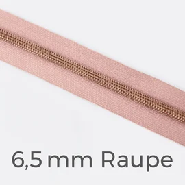 Reißverschluss Meterware Metallisiert Kupfer 6,5mm Nude D209