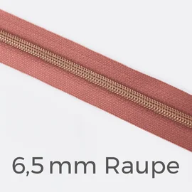 Reißverschluss Meterware Metallisiert Kupfer 6,5mm Altrosa D213