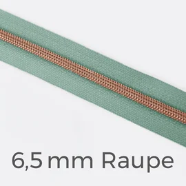 Reißverschluss Meterware Metallisiert Kupfer 6,5mm Mint D250