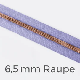 Reißverschluss Meterware Metallisiert Kupfer 6,5mm Helles Flieder D268