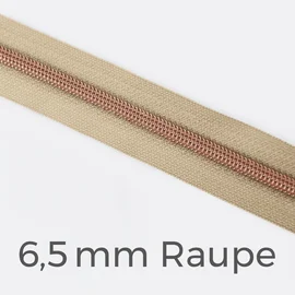 Reißverschluss Meterware Metallisiert Kupfer 6,5mm Beige D371