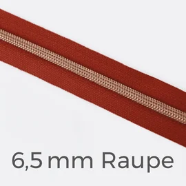 Reißverschluss Meterware Metallisiert Kupfer 6,5mm Rost D45