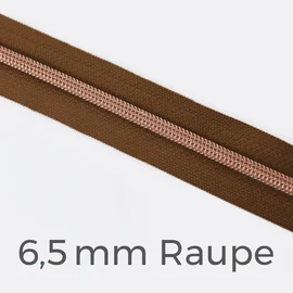Reißverschluss Meterware Metallisiert Kupfer 6,5mm Goldbraun D857