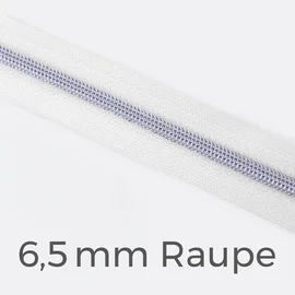 Reißverschluss Meterware Metallisiert Silber 6,5mm Weiss B3