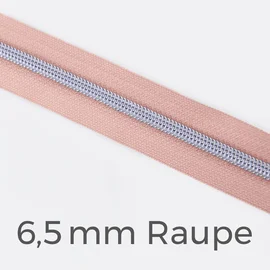 Reißverschluss Meterware Metallisiert Silber 6,5mm Nude D209