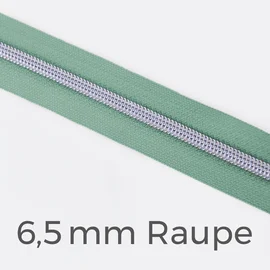 Reißverschluss Meterware Metallisiert Silber 6,5mm Mint D250