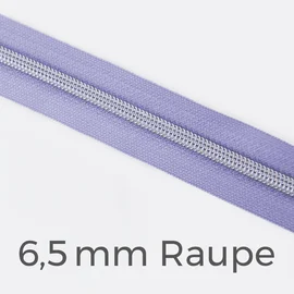 Reißverschluss Meterware Metallisiert Silber 6,5mm Helles Flieder D268