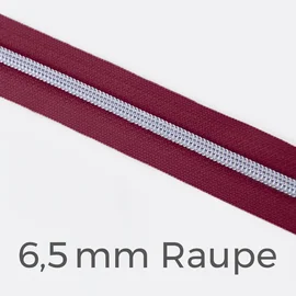 Reißverschluss Meterware Metallisiert Silber 6,5mm Helle Beere D525