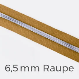 Reißverschluss Meterware Metallisiert Silber 6,5mm Curry D87