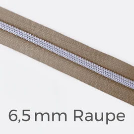 Reißverschluss Meterware Metallisiert Silber 6,5mm Taupe D894