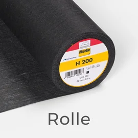 Vlieseline Bügeleinlage H200 Schwarz 90cm breit 25m Rolle