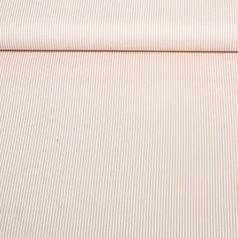  Baumwoll Popeline Ministreifen Beige