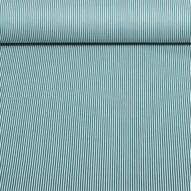  Baumwoll Popeline Ministreifen Dunkelgrün