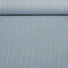  Baumwoll Popeline Ministreifen Marine