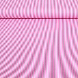  Baumwoll Popeline Ministreifen Pink