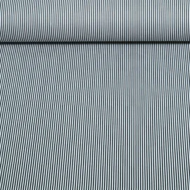  Baumwoll Popeline Ministreifen Schwarz