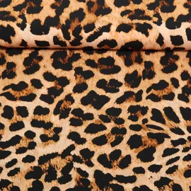  Viskose Satin Digitaldruck Leo Braun Schwarz