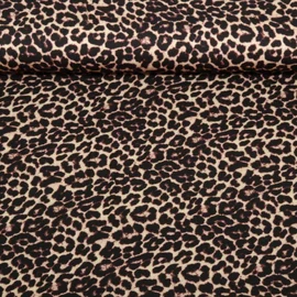  Viskose Satin Digitaldruck Leo Schwarz Beige