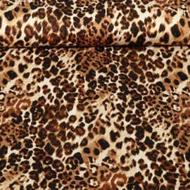  Viskose Satin Klassisches Leo Beige