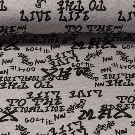 Alpenfleece Schriften Grau Melange