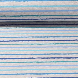Alpenfleece Streifen Grau Blau