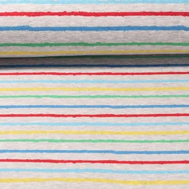 Alpenfleece Streifen Grau Multicolor