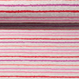 Alpenfleece Streifen Grau Rot