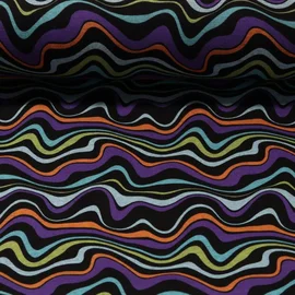Alpenfleece Wellen Schwarz
