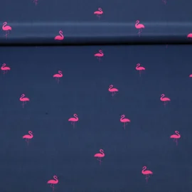 Badeshorts-Stoff Flamingos Blau 