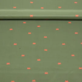 Badeshorts-Stoff Krabben Olivgrün 