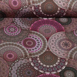 Bambus Viskosejersey Digitaldruck Mandala Fuchsia
