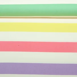 Baumwoll-Canvas Blockstreifen Multicolor Pastell