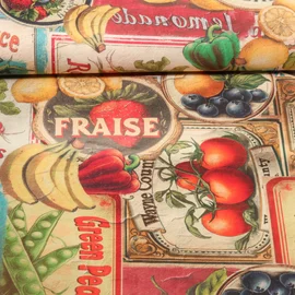 Baumwoll-Canvas Digitaldruck Obst Und Gemüse Multicolor