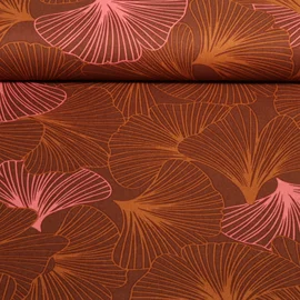Baumwoll-Canvas Ginkgo Braun