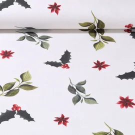 Baumwoll-Canvas Misteln Weiß Multicolor